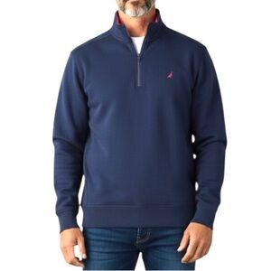 Nautica quarter zip sweatshirt Navy Red logo Men’s size XL Casual Athleisure